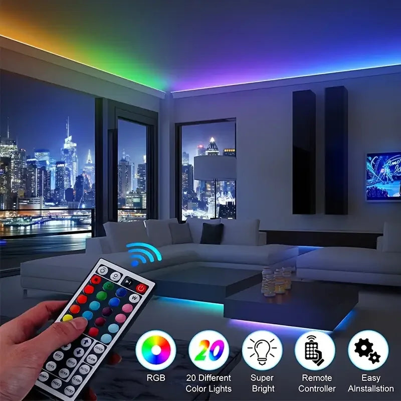 Fita De Led RGB 1m a 40m Inteligente com Controle e App - USB 5V - LojaLira