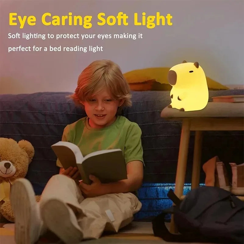 Luminária Capivara de Silicone Sem Fio - Luz Noturna e Decoração de Quarto - LojaLira