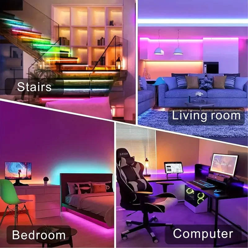 Fita De Led RGB 1m a 40m Inteligente com Controle e App - USB 5V - LojaLira