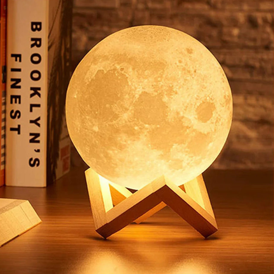 Luminária De Lua LED Abajur De Mesa Com Suporte - LojaLira