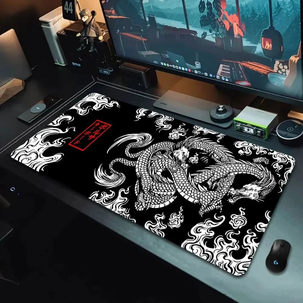 Mousepad Gigante Dragão Japonês Speed - Tapete de Mesa Gamer para Teclado e Mouse - LojaLira
