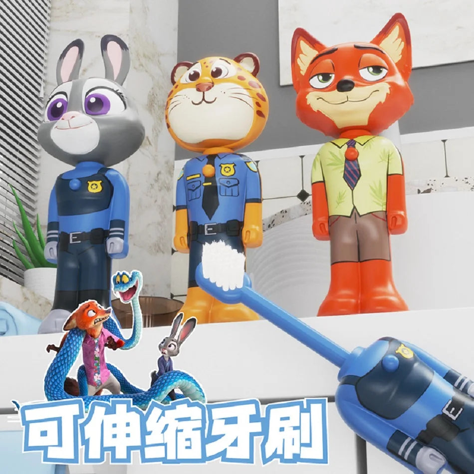 Escova de Dentes Retrátil Disney Zootopia - Miniatura Judy e Nick - LojaLira