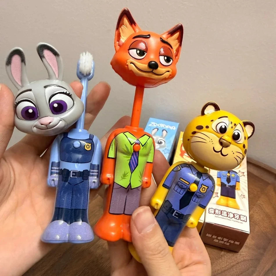 Escova de Dentes Retrátil Disney Zootopia - Miniatura Judy e Nick - LojaLira