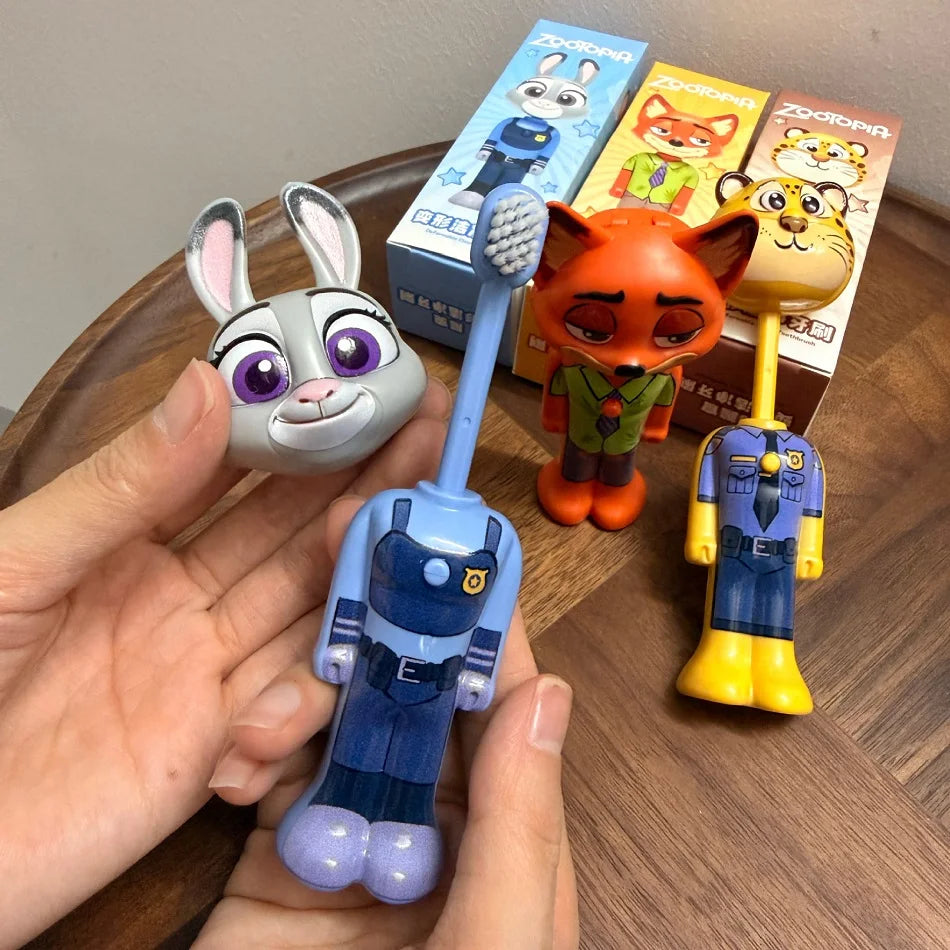 Escova de Dentes Retrátil Disney Zootopia - Miniatura Judy e Nick - LojaLira