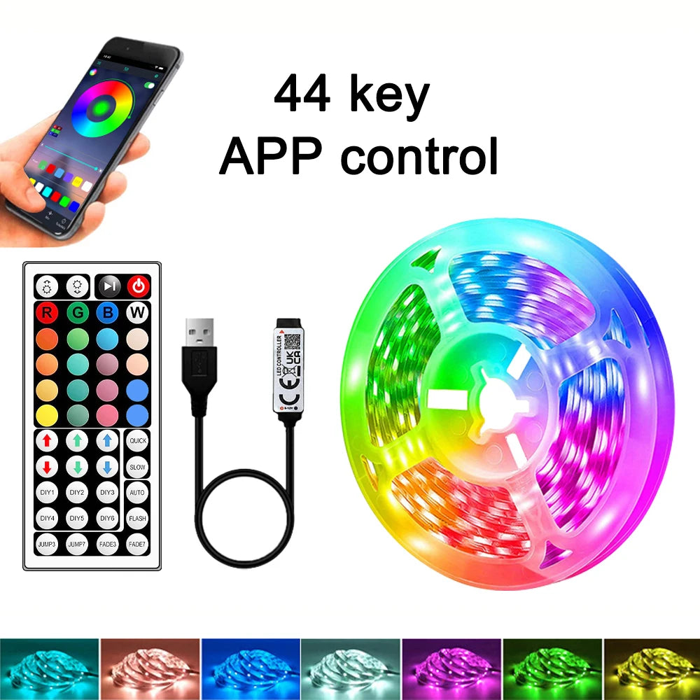 Fita De Led RGB 1m a 40m Inteligente com Controle e App - USB 5V - LojaLira