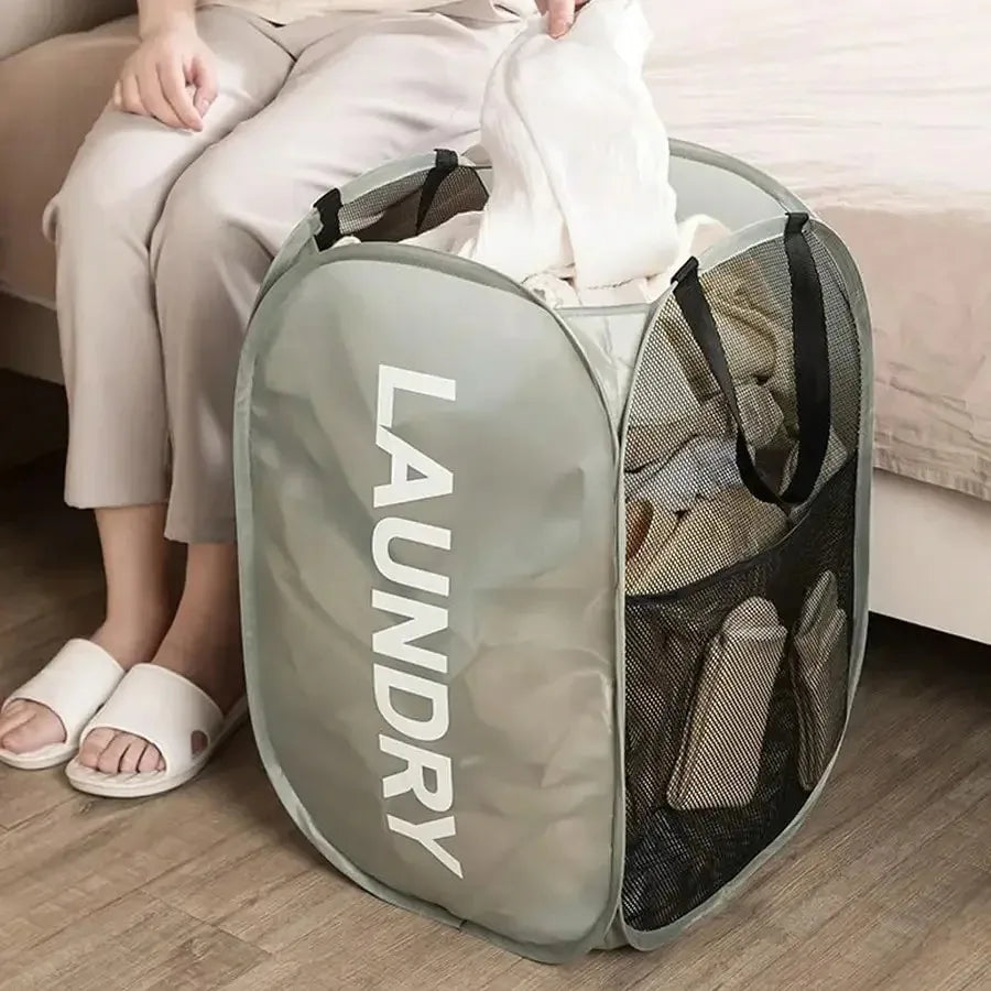 Cesto Organizador Dobrável Pop-up - Armazenamento Inteligente para Roupas e Brinquedos - LojaLira
