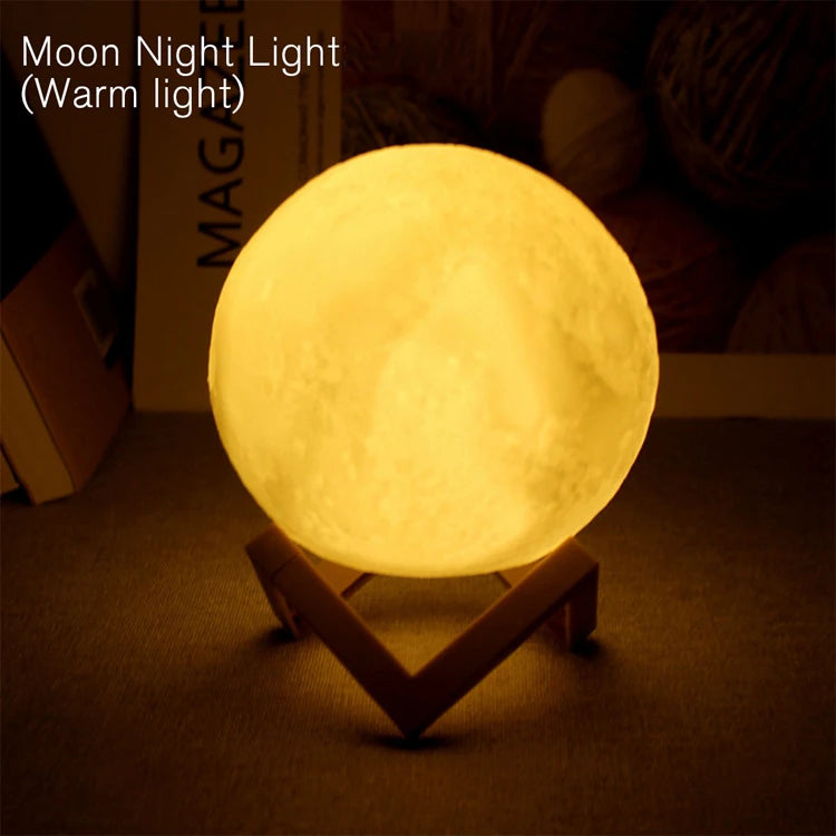 Luminária De Lua LED Abajur De Mesa Com Suporte - LojaLira